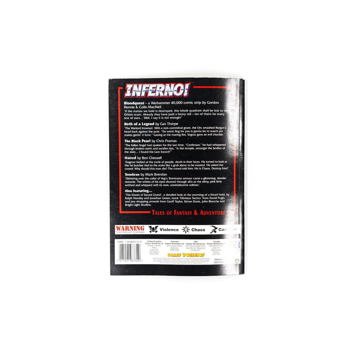 Black Library - Inferno! Magazine, Issue 2 [VG]