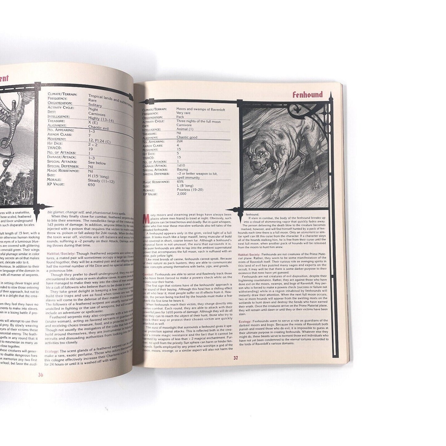 AD&D 2nd Edition - Ravenloft, Monstrous Compendium Appendix 3 [NM]