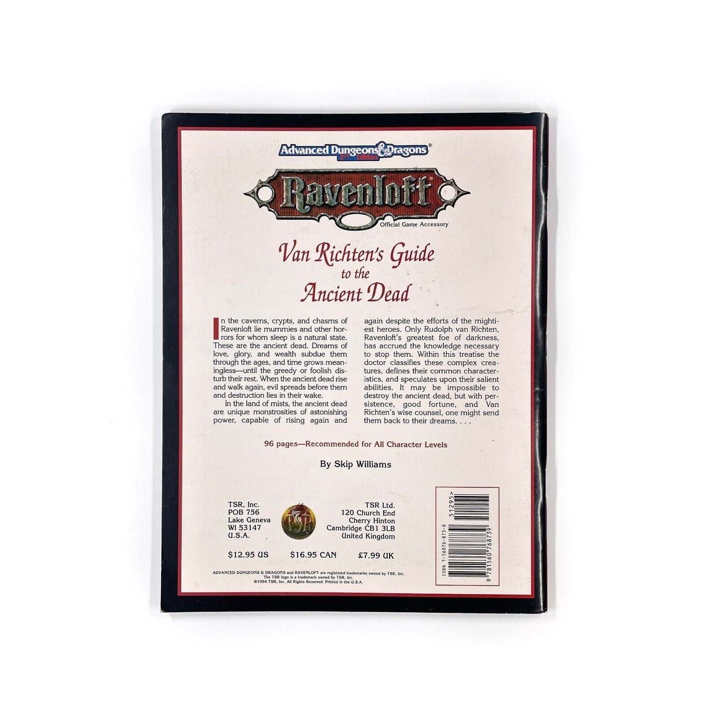 AD&D - Ravenloft, Van Richten's Guide to the Ancient Dead [VG]